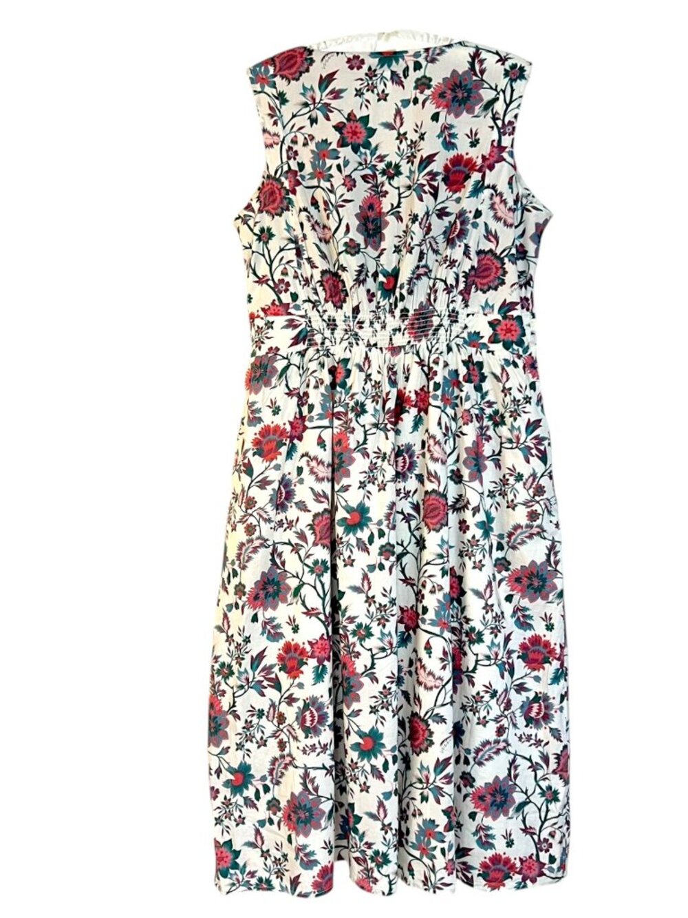 Coldwater Creek Size PM Cotton Floral Fit & Flare Dress Sleeveless Cottagecore - Picture 2 of 8
